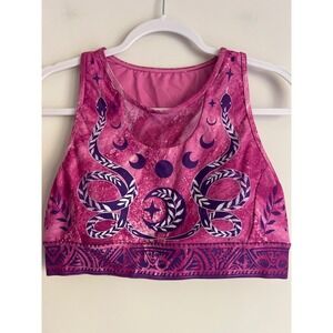Silverwind Pink Purple Snake Moon Phase Celestial Sports Bra Crop Top XL Eco